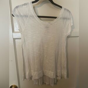 Free People Women's White Knit Cap Sleeve Top